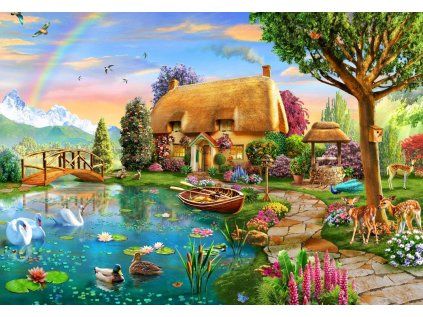 puzzle chata u jezera 1000 dilku 179555