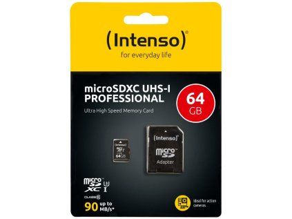 INTENSO Micro SDXC karta 64GB Class10, UHS-1 PRO