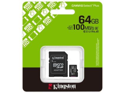 KINGSTON CANVAS Select Plus, Micro SDXC 64GB+A