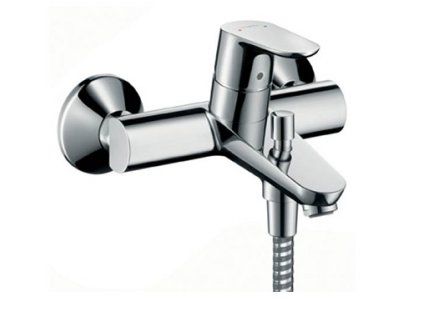 bath mixer tap, wall-mounted, without accessories, FOCUS E2, chrome