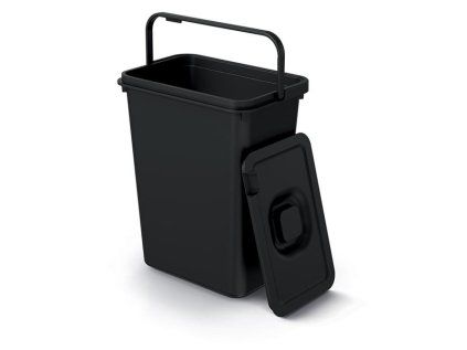 SYSTEMA BASIC FLAP čierny odpadkový kôš s vekom 10l