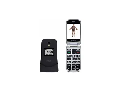 Evolveo EasyPhone FS + stojan čierna / 2.8 / 3MP / SOS / microSDHC