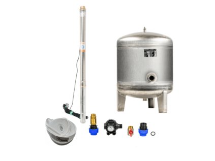 Domáca vodáreň s ponorným čerpadlom 3" STM 20 / 90l nerez - RTS