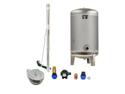 Domáca vodáreň s ponorným čerpadlom 3" STM 24 / 140l nerez - RTS