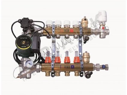 DUAL - zostava pre kombináciu vykurovania  - bez skrine - 3/4"xEK; 8cestný; mosadz  IVAR.CI 557 KS