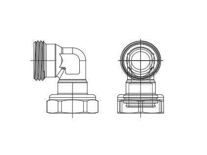 Vykurovacia technika Adaptér - EK 3/4"x3/4"; rohový