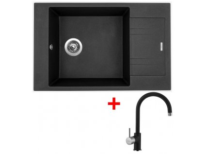 SET drez granit Sinks VARIO 780 Metalblack + batéria VITALIA GR