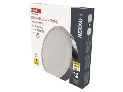 LED prisadené svietidlo, kruhové, strieborné, 28,5W, CCT