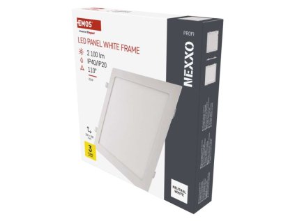LED vstavané svietidlo NEXXO, štvorec, biely, 24W, neutrálna biela