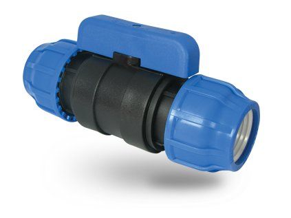 PE integrated coupling with ball valve 63x63