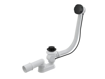 Sifón vaňový automat komplet, dĺžka 570mm, čierna matná