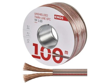 Dvojlinka netienená 2x1,0mm2 priehľadná EMOS S8310 100m