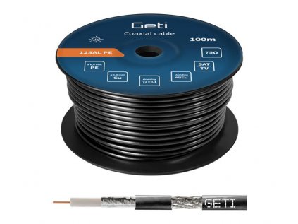 Koaxiálny kábel GETI 125AL PE - vonkajší (100m cievka)