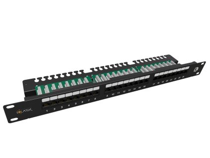 Patch panel Solarix SX24L-5E-UTP-BK-N 24 port Cat. 5e UTP 1U