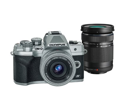 Digitálny fotoaparát Olympus E-M10 Mark IV 1442 EZ + 40-150mm II R Pancake double zoom kit silver/silver/silver