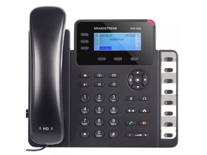 Telefón Grandstream GXP1630 VoIP telefon - 3x SIP účet,­ HD audio,­ 3 prog.tl.+8 předvoleb,­ switch 2xLAN 1000Mbps, PoE