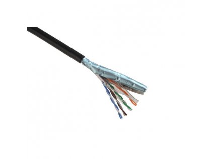 Kábel Solarix SXKD-5E-FTP-PVC+PE dvojtý plášť, FTP Cat5e drát, 305m, PE venkovní