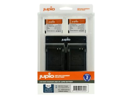 Set Jupio 2x DMW-BCM13E 1150mAh + USB duálna nabíjačka