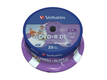 Médium Verbatim DVD+R DL 8,5GB 8x Printable 25-cake