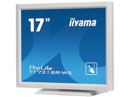 Dotykový monitor IIYAMA ProLite T1731SR-W5, 17" LED, 5wire, 5ms, 200cd/m2, USB, VGA/HDMI/DP, matný, bílý
