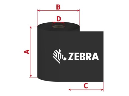 Páska Zebra ZipShip 3400, 220mm x 450m, TTR, vosk/pryskyřice, D25/OUT