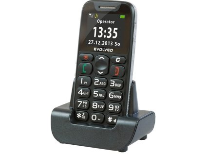 Mobilný telefón Evolveo EasyPhone EP-500 pro seniory s nabíjecím stojánkem, černý