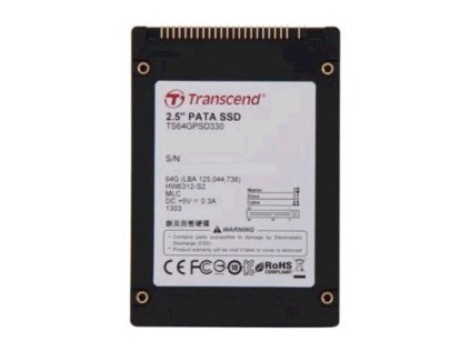 SSD disk Transcend SSD330 64GB  2.5", IDE, čtení/zápis 119MB/67MB/s, MLC