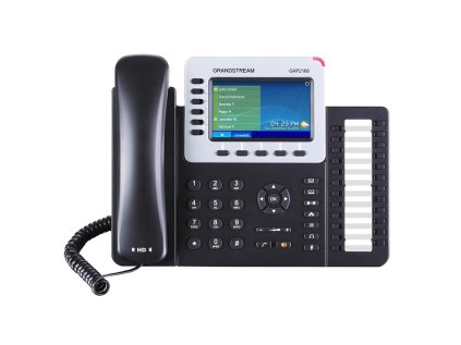 Telefón Grandstream GXP-2160 VoIP telefon - 6x SIP účet, HD audio, 2x LAN 10/100/1000 port, PoE, konference, BT