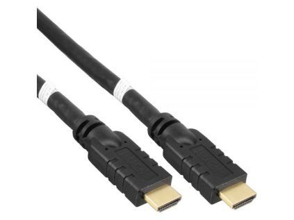 Kábel HDMI High Speed with Ethernet 10m, se zesilovačem, 4K@60Hz, 3x stínění, M/M, zlacené konektory