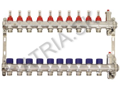 Nerezový rozdělovač 10 cestný pro podlahové vytápění