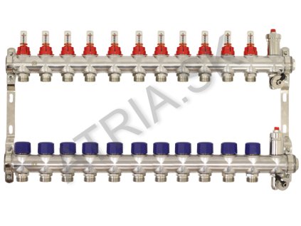 Nerezový rozdělovač 11 cestný pro podlahové vytápění