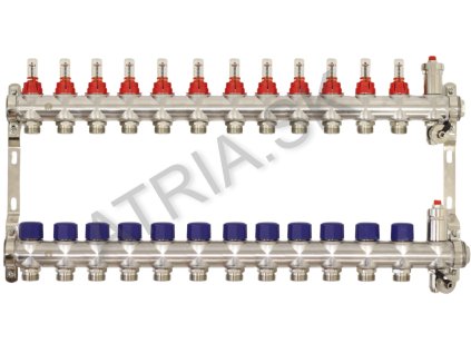 Nerezový rozdělovač 12 cestný pro podlahové vytápění