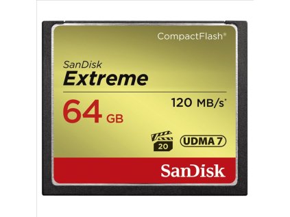 Pamäťová karta Sandisk Extreme CF 64 GB 120 MB/s zápis 85 MB/s UDMA7