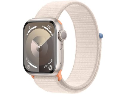 Hodinky Apple Watch Series 9 GPS, 41mm Starlight Aluminium Case with Starlight Sport Loop