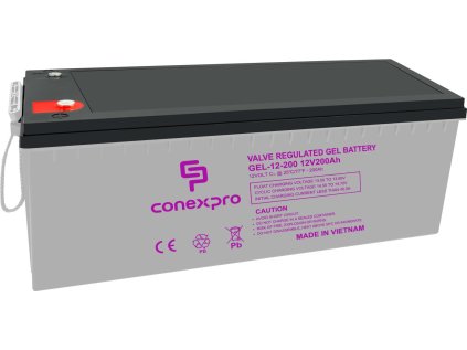 Batéria Conexpro GEL-12-200 GEL, 12V/200Ah, T18-M8, Deep Cycle