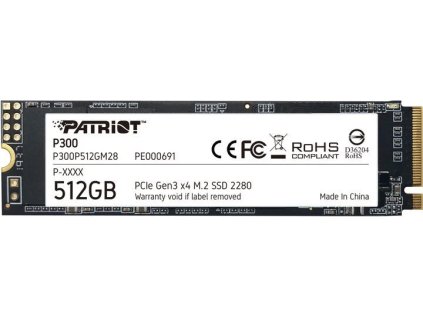 SSD disk Patriot P300 512GB, M.2 2280, PCIe 3.0 x4, NVMe