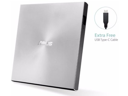 Mechanika Asus SDRW-08U9M-U externí, USB 2.0 a Typ-C, stříbrná