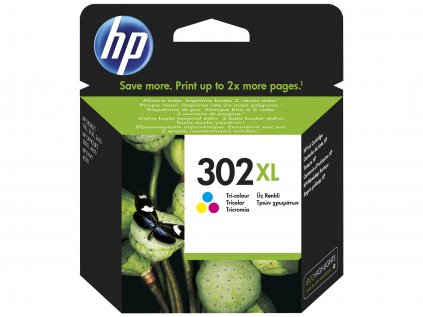 Atrament HP 302XL 3barevná kazeta, ink cartridge (3 color), F6U67AE