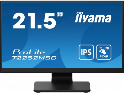 Dotykový monitor IIYAMA ProLite T2252MSC-B2 21,5", PCAP 10P, 5ms, 225cd/m2, USB, DP/HDMI, repro, černý