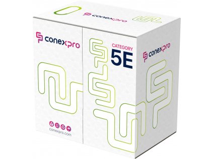 Kábel Conexpro UTP kábel ekonómy, CAT5e, PVC, 24AWG, 305m, sivý
