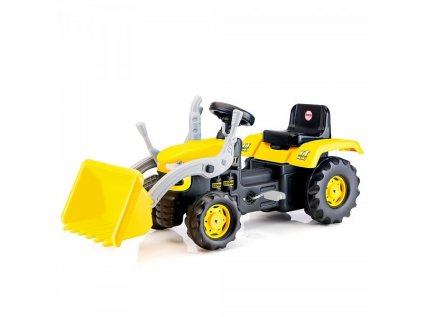 Hračka Dolu Veľký šliapací traktor s rýpadlom, žltý