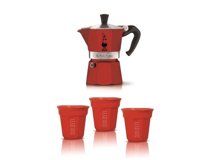 0003570 set Moka Red+3 bicchierini red ořez