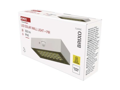 LED solárne svietidlo BRIXO so senzorom pohybu, neutrálna biela