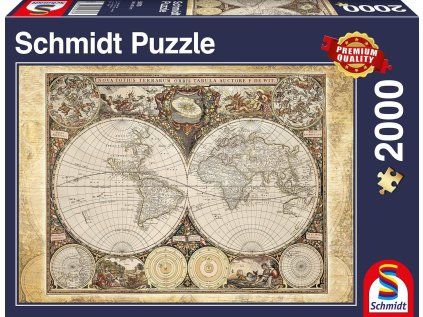 puzzle historicka mapa sveta 2000 dilku 165594