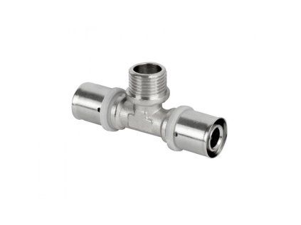 Press-fit tee PEX/male thread/PEX