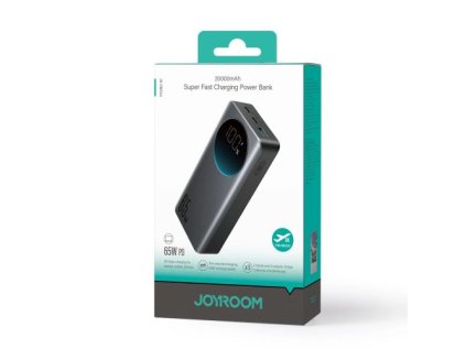 Joyroom Power Bank with Digital Display, C+C+U, PD 65W, 20000 mAh with Type-C to Typle-C cable (1,20m) Black (JR-PBF04)