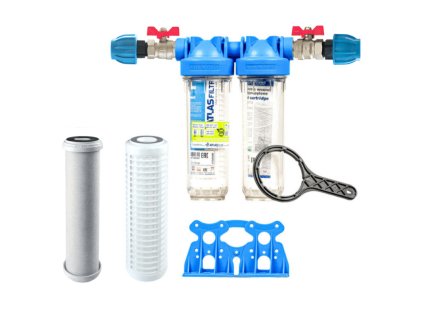 Sada filtra Senior 10" DUO. Komplet pripojenie 3/4". Filtrácia nečistôt, chlóru a zápachu (CB-EC CTO)