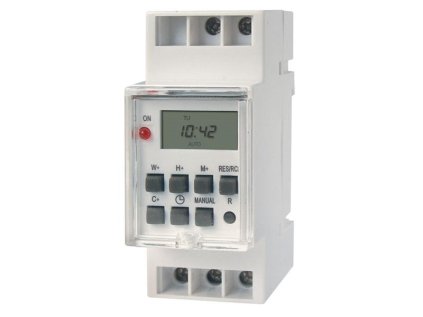 Spínacie hodiny GETI GE2 na DIN lištu digitálne týždenné