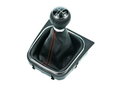 Radiaca páka s manžetou VW Golf VI 2008 - 2013 Black 5-stupňová prevodovka červené prešitie