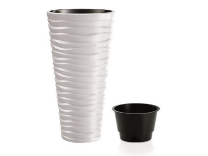Kvetináč SAND SLIM biely 29,6cm
